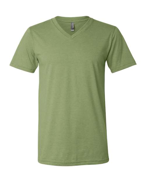 Heather CVC V-Neck Tee - Heather Green -   -