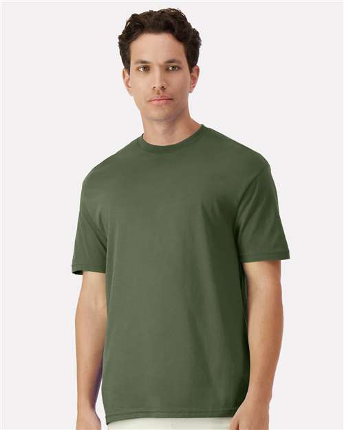 Light Cotton T-Shirt - Military Green -   -