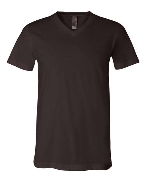 Jersey V-Neck Tee - Brown -   -
