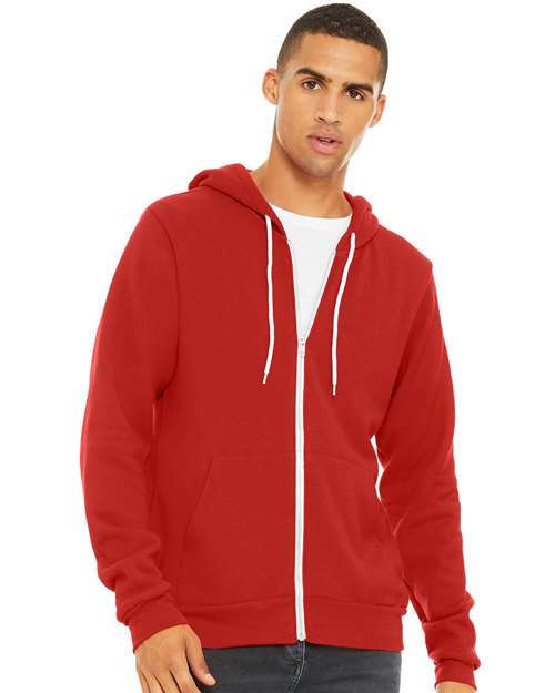 Sponge Fleece Full-Zip Hoodie - Red -   -