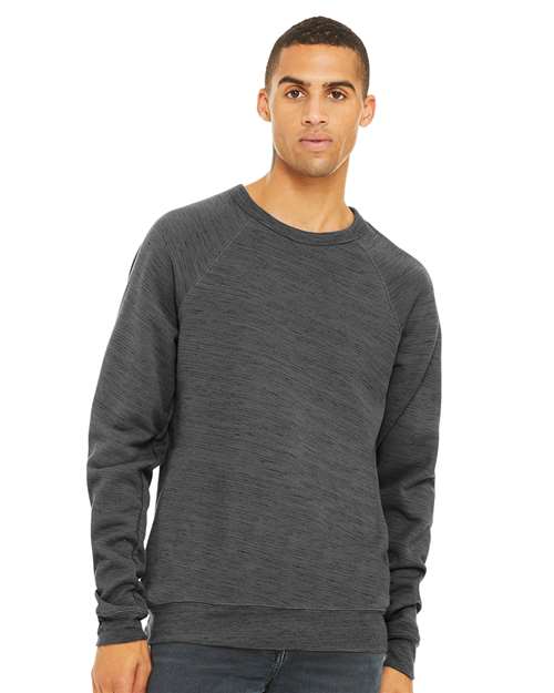 Sponge Fleece Raglan Crewneck Sweatshirt - Dark Grey Marble -   -