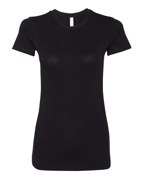 Women's Slim Fit Tee - Solid Black Blend -   -