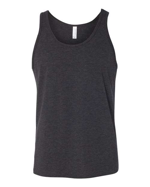 Jersey Tank - Charcoal Black Triblend/ Solid Black Triblend -   -