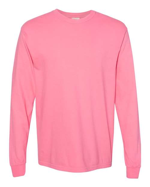Garment-Dyed Heavyweight Long Sleeve T-Shirt - Peony -   -