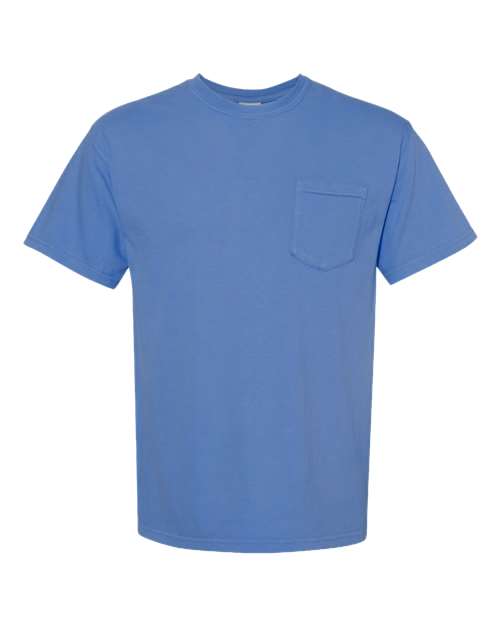 Garment-Dyed Heavyweight Pocket T-Shirt - Neon Blue -   -