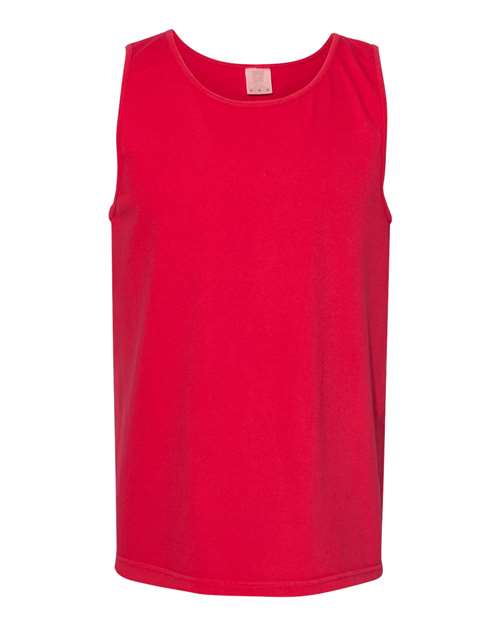 Garment-Dyed Heavyweight Tank Top - Red -   -