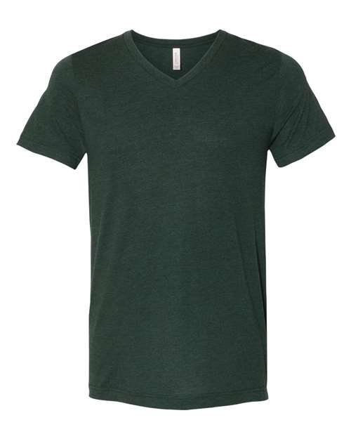 Triblend V-Neck Short Sleeve Tee - Emerald Triblend -   -