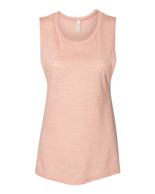 Women's Flowy Scoop Muscle Tank - Peach Slub -   -