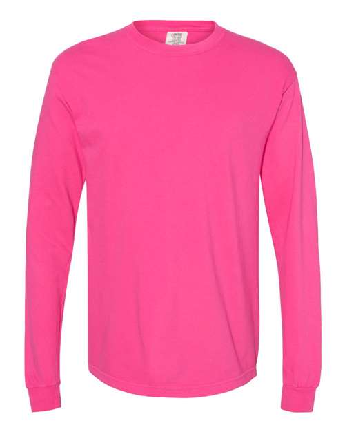 Garment-Dyed Heavyweight Long Sleeve T-Shirt - Heliconia -   -