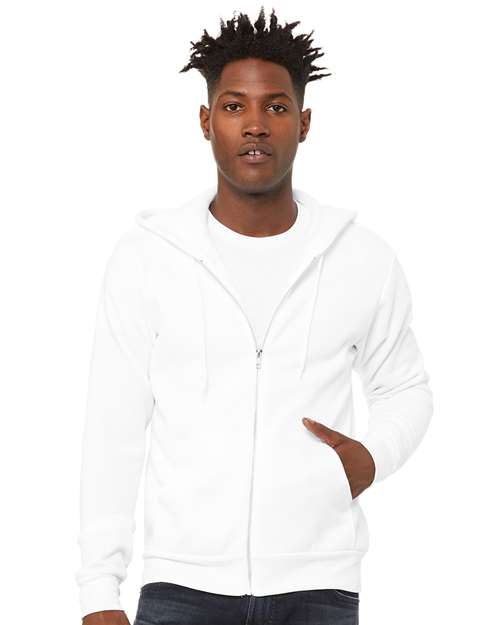 Sponge Fleece Full-Zip Hoodie - DTG White -   -
