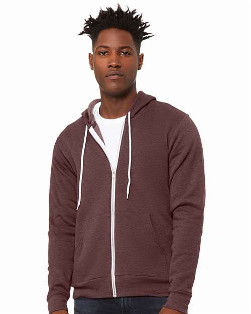 Sponge Fleece Full-Zip Hoodie - Heather Maroon -   -